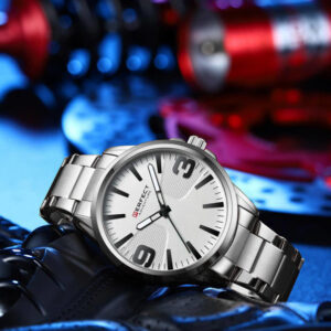 Moderní elegantní pánské hodinky s ocelovým řemínkem ve stříbrné barvě - prodej hodinek