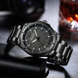 Černé elegantní pánské hodinky Perfect s matným designem - prodej hodinek