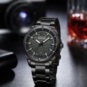 Černé elegantní pánské hodinky Perfect s matným designem - prodej hodinek