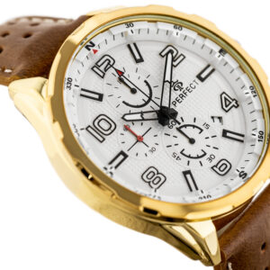 Zlaté pánské elegantní hodinky Perfect, krabička na hodinky a doprava zdarma