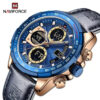 Elegantní pánské hodinky modré Naviforce + krabička na hodinky a doprava zdarma
